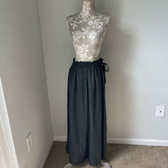 J. Crew Cotton Voile Side Tie Beach Swim Cover Up Skirt in Black - Picture 1 of 12